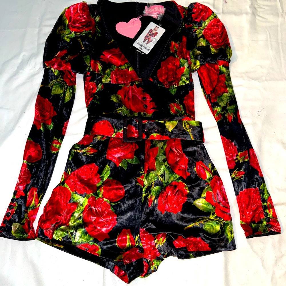 Dolls kill sugar thrillz floral velvet romper